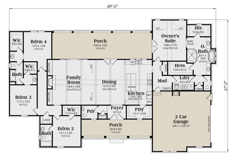 House Plan House Plan #24993 Drawing 1