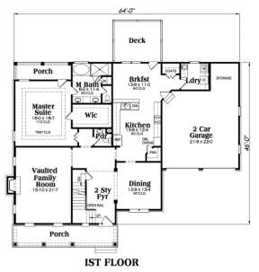 Main Floor for House Plan #009-00009
