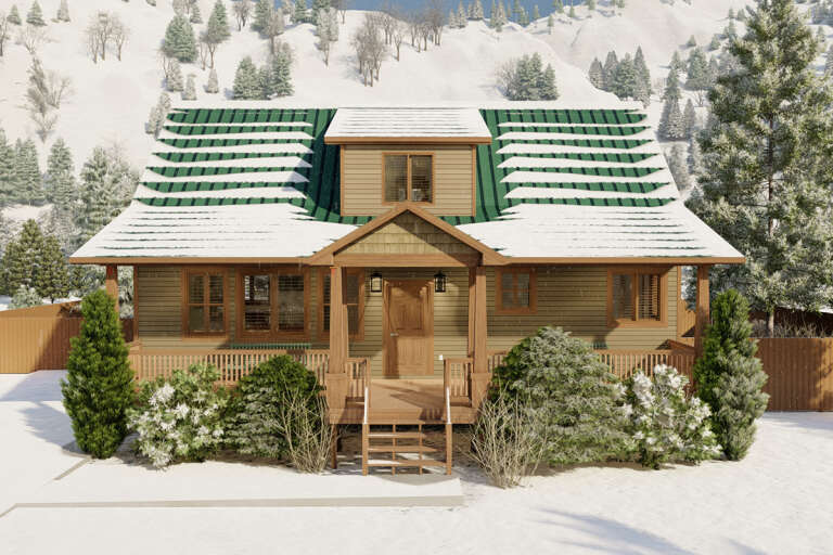Cabin House Plan #2802-00070 Elevation Photo