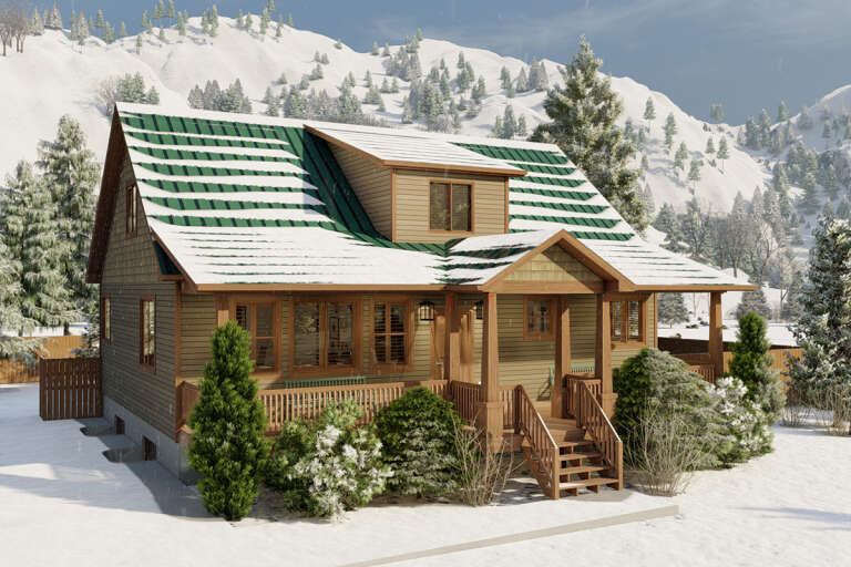 Cabin House Plan #2802-00070 Elevation Photo