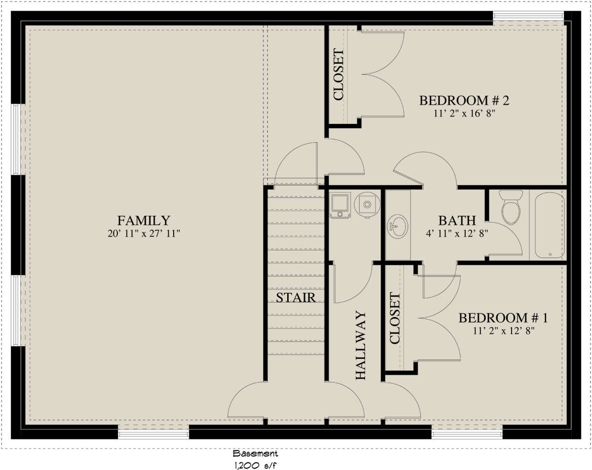 Basement for House Plan #2802-00070