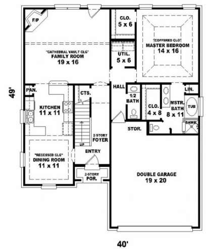 First Floor for House Plan #053-00240