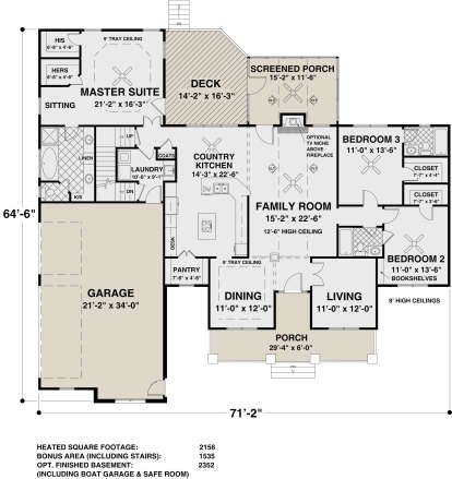 Main Floor for House Plan #036-00273