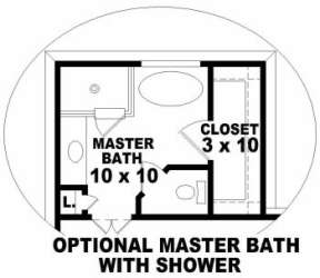 Optional Master Bath for House Plan #053-00242