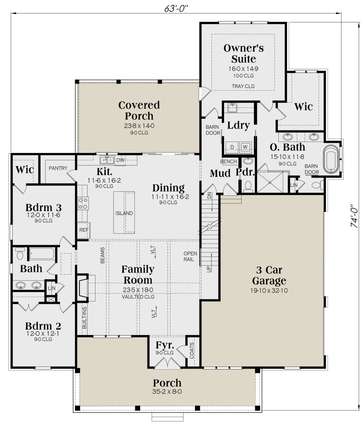Main Floor for House Plan #009-00298