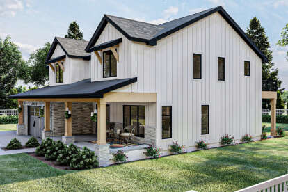 Modern Farmhouse House Plan #963-00470 Elevation Photo