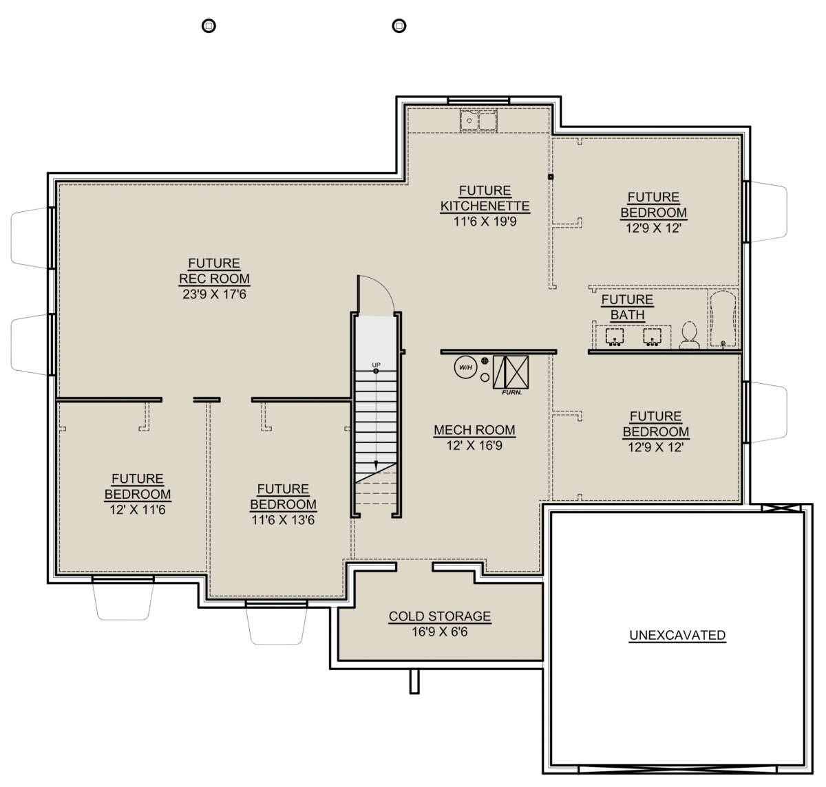 Basement for House Plan #7306-00019