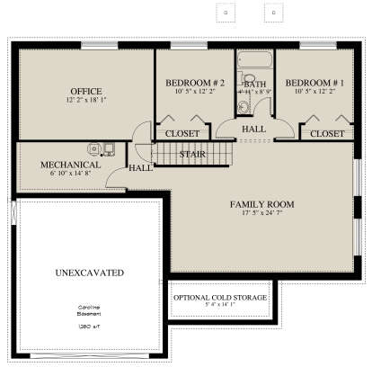 Basement for House Plan #2802-00073