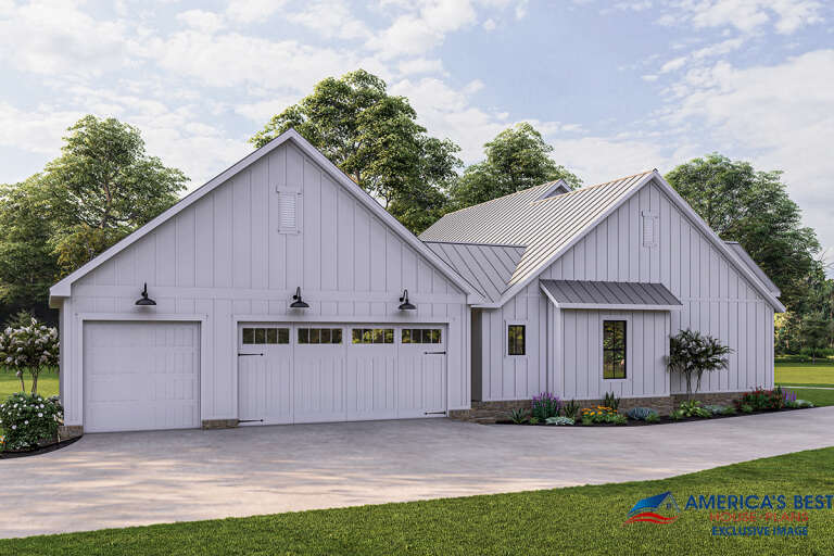 Modern Farmhouse House Plan #4534-00044 Elevation Photo