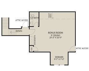 Bonus Room for House Plan #4534-00044