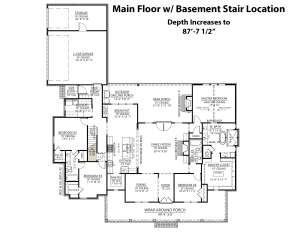 Main Floor w/ Basement Stair Location for House Plan #4534-00044