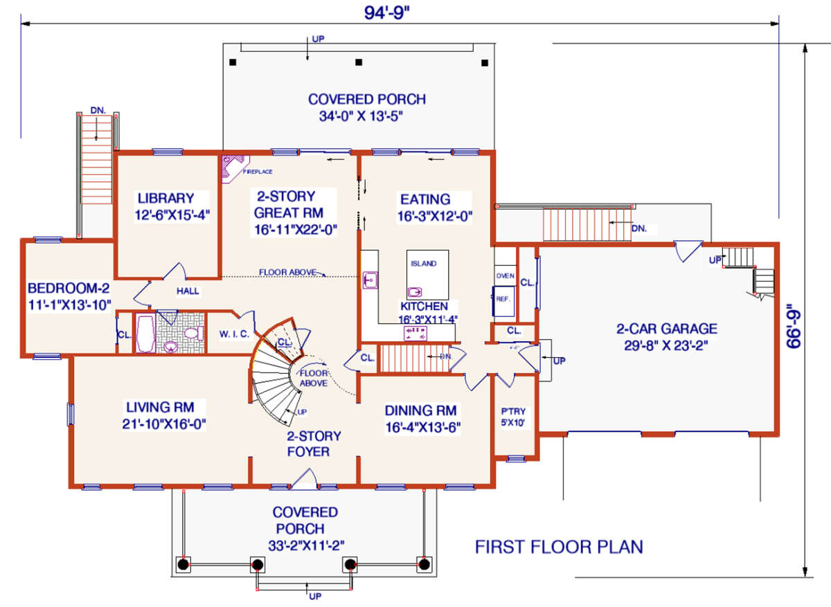 Main Floor for House Plan #033-00133