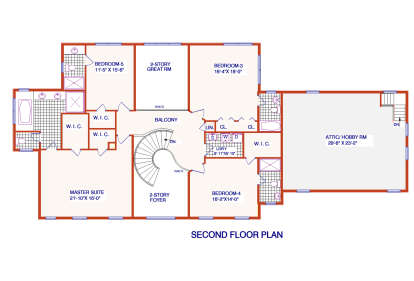 Second Floor for House Plan #033-00133