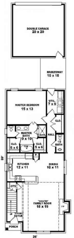 First Floor for House Plan #053-00245