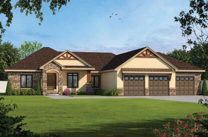 4 Bed, 4 Bath, 3929 Square Foot House Plan - #402-01680