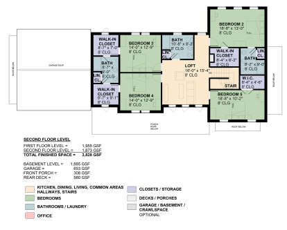 Second Floor for House Plan #1026-00002