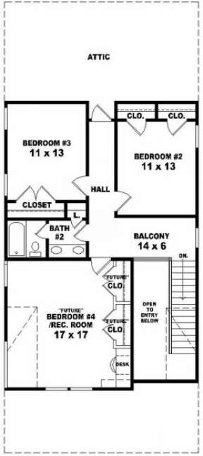 Second Floor for House Plan #053-00246