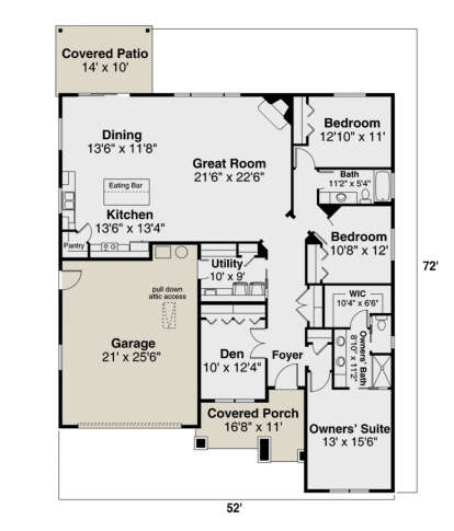 Main Floor for House Plan #035-00884