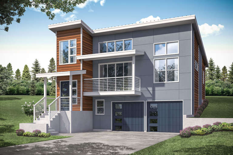 Modern House Plan #035-00885 Elevation Photo