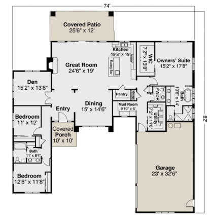 Main Floor for House Plan #035-00887