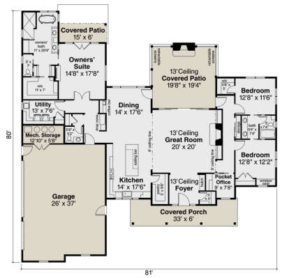 Main Floor for House Plan #035-00889