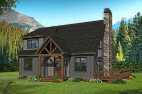 Cabin House Plan #940-00265 Elevation Photo