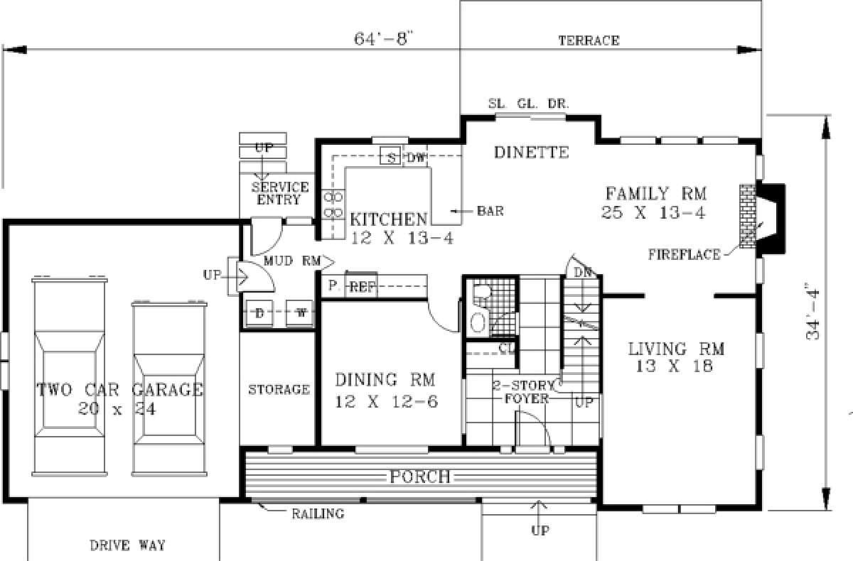 Main Floor for House Plan #033-00054