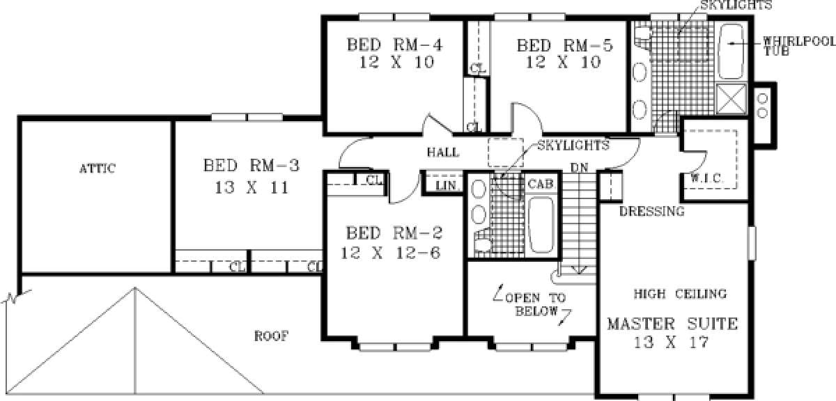 Upper Floor for House Plan #033-00054
