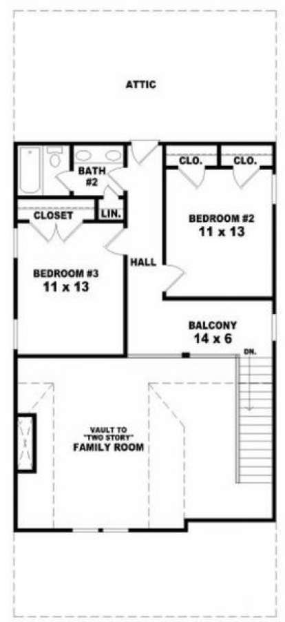 Second Floor for House Plan #053-00248