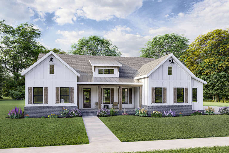 Modern Farmhouse House Plan #009-00299 Elevation Photo