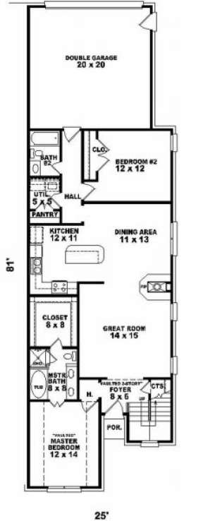 First Floor for House Plan #053-00250
