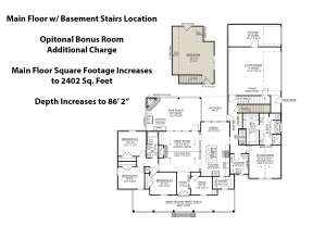 Main Floor w/ Basement Stair Location for House Plan #4534-00045