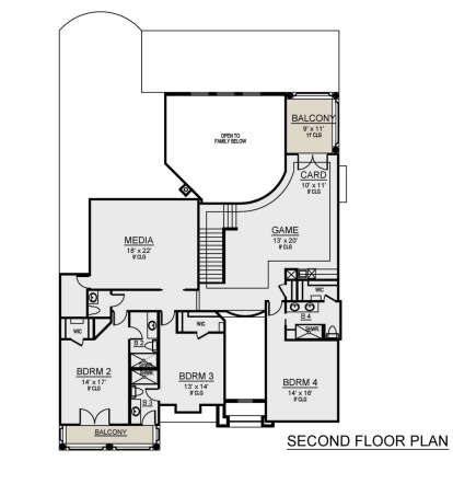 Second Floor for House Plan #5445-00436