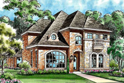 Luxury House Plan #5445-00438 Elevation Photo
