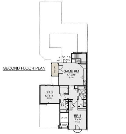 Second Floor for House Plan #5445-00438