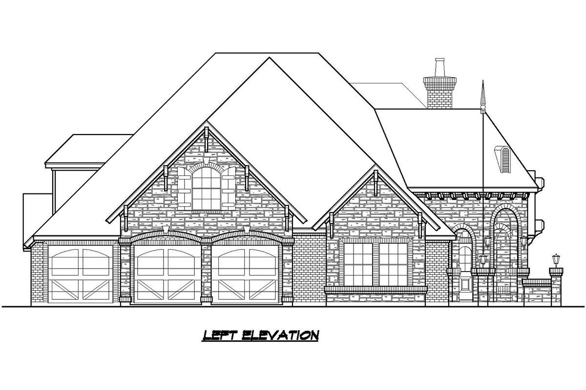 French Country House Plan #5445-00439 Elevation Photo