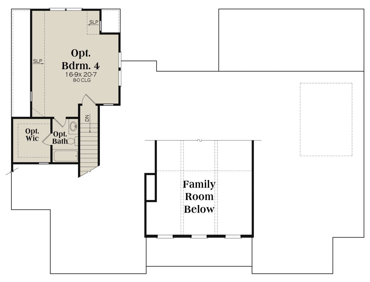 Optional Second Floor for House Plan #009-00300