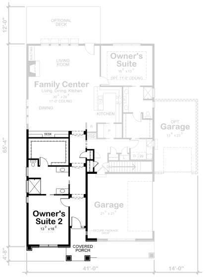 Main Floor w/ Alternate Layout for House Plan #402-01683