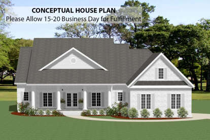 Colonial House Plan #6849-00096 Elevation Photo