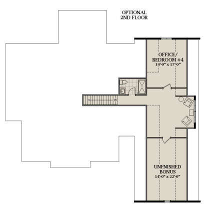 Optional Second Floor for House Plan #6849-00097