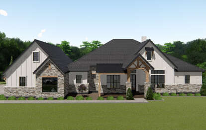 Modern Farmhouse House Plan #3571-00011 Elevation Photo