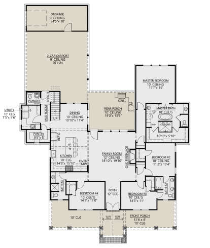 Main Floor for House Plan #4534-00048