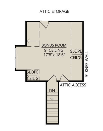 Optional Bonus Room for House Plan #4534-00048