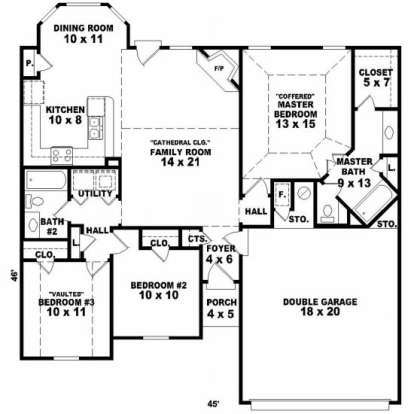Floorplan for House Plan #053-00253