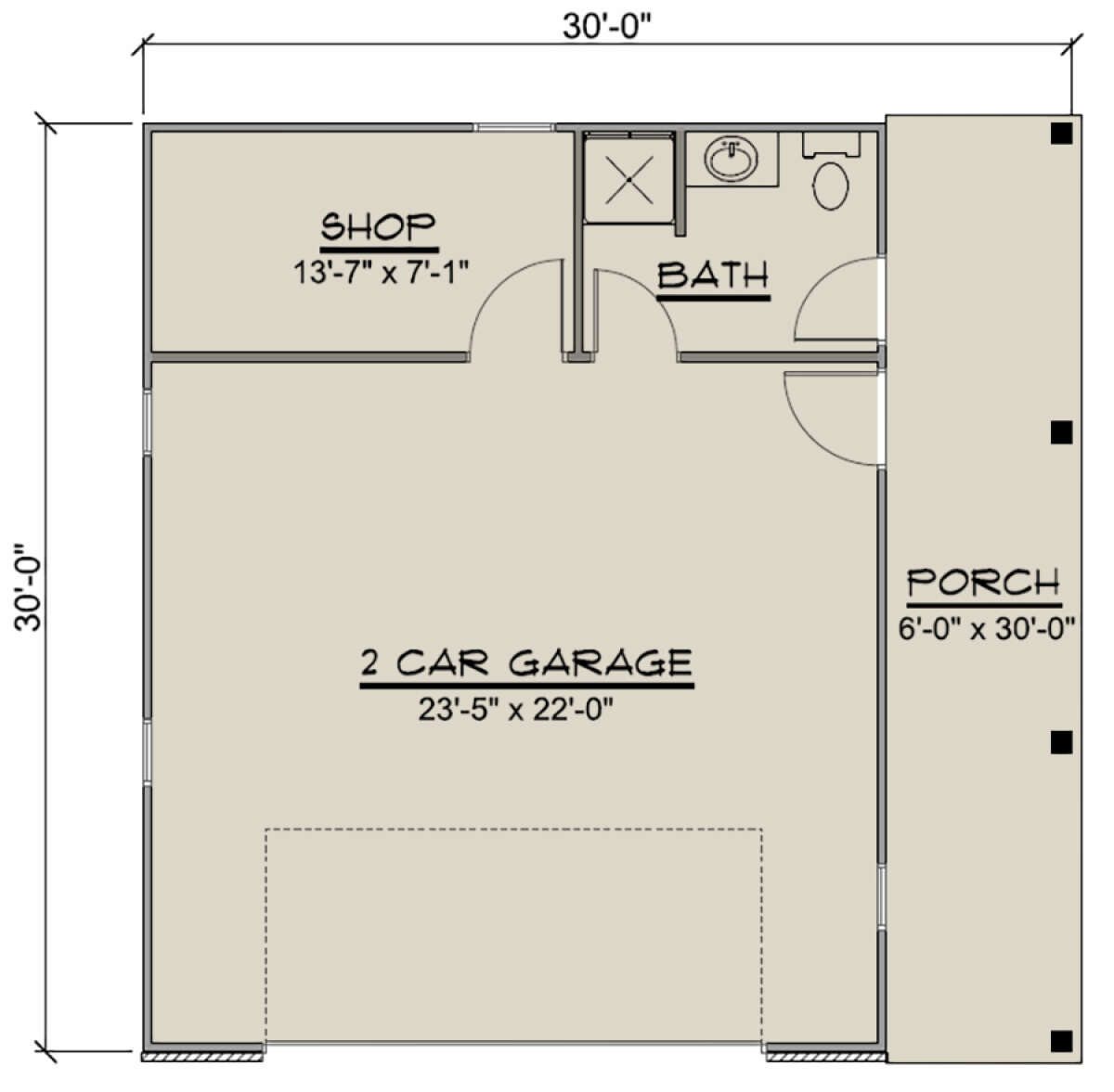 Garage Floor for House Plan #5032-00064