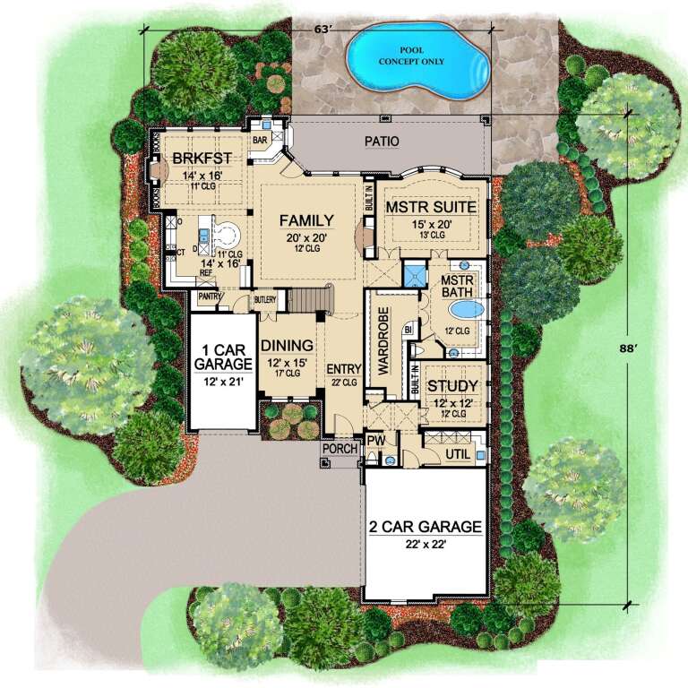 House Plan House Plan #25214 Drawing 1