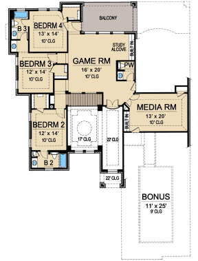 Second Floor for House Plan #5445-00445