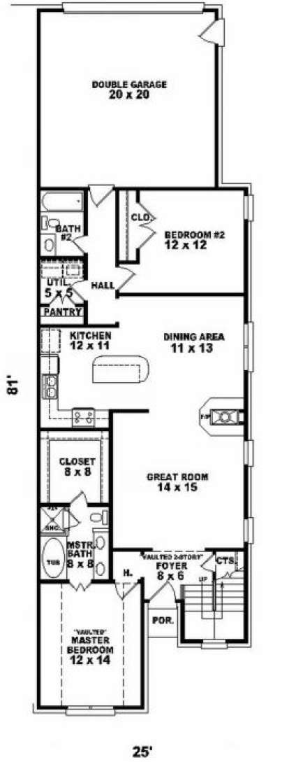 First Floor for House Plan #053-00255