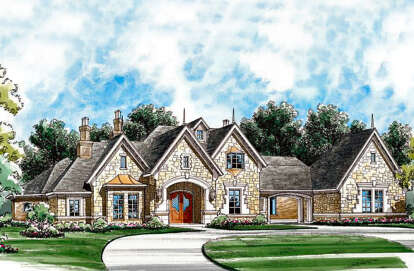 European House Plan #5445-00452 Elevation Photo