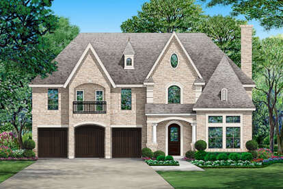 European House Plan #5445-00454 Elevation Photo